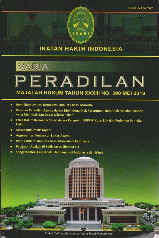MAJALAH HUKUM VARIA PERADILAN TAHUN XXXIII NO. 390 MEI 2018