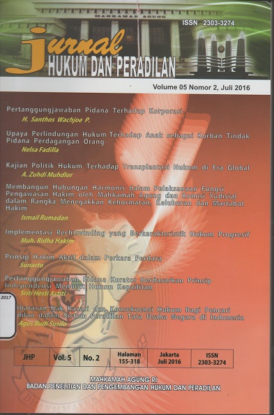 JURNAL HUKUM DAN PERADILAN VOLUME 05 NOMOR 2, MARET 2016